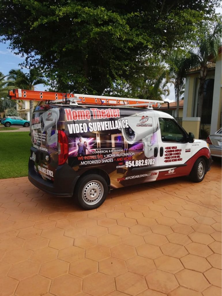 Affordable Installations service van in South Florida